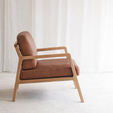 Nysse Leather Armchair | Oak Frame - Saddle