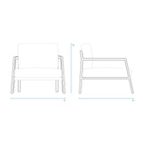 Nysse Fabric Armchair | Oak Frame - Gesso (76cm)