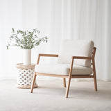 Nysse fabric armchair in milk - Originals Furniture Singapore