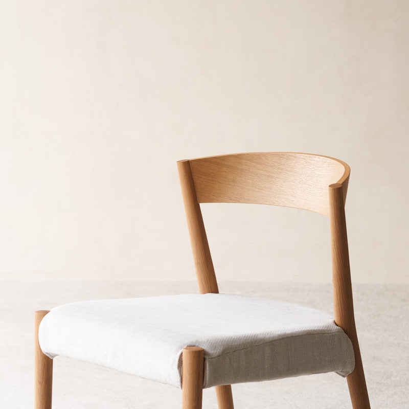 Ronda Fabric Dining Chair | Oak Frame - Pearl