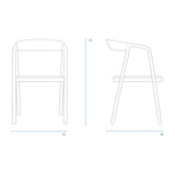 Inlay Leather Dining Chair | Oak Frame - Pecan