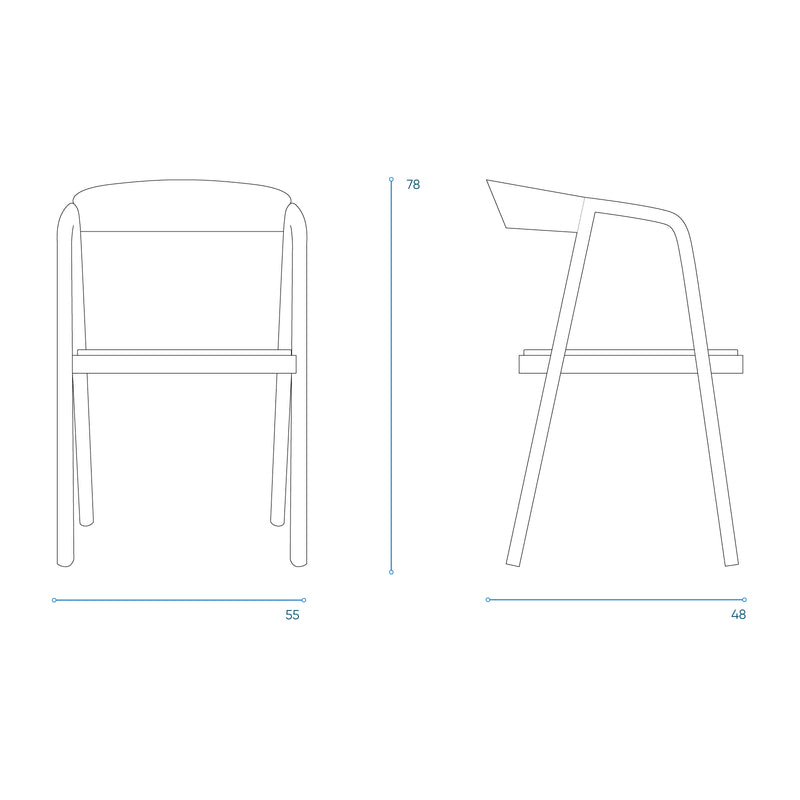 Inlay Leather Dining Chair | Oak Frame - Pecan
