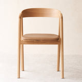 Tolv Oak Frame Pecan Brown Leather Inlay Dining Chair from Originals Furniture Singapore