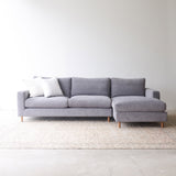 Sketch ponte long L shape fabric sofa in weathered grey - Originals Furniture Singapore