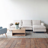 Ponte Long L Shape Fabric Sofa | Pearl (270 cm)