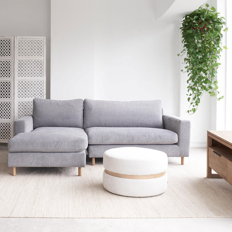 Ponte petite L shape fabric sofa in weathered grey - Originals Furniture Singapore