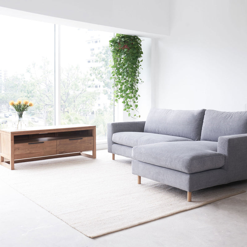 Ponte petite L shape fabric sofa in weathered grey - Originals Furniture Singapore