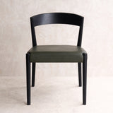 Ronda Leather Dining Chair | Black Frame - Kale - Originals Furniture