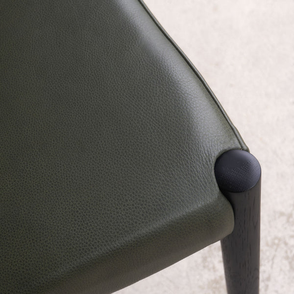 Ronda Leather Dining Chair | Black Frame - Kale - Originals Furniture