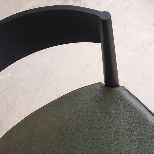 Ronda Leather Dining Chair | Black Frame - Kale - Originals Furniture