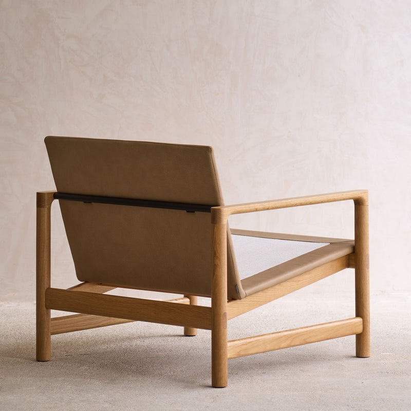 Troubadour Fabric Armchair | Oak Frame - Sherpa Toffee