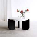 Native coffee table white terrazzo with black base - Originals Furniture Singapore