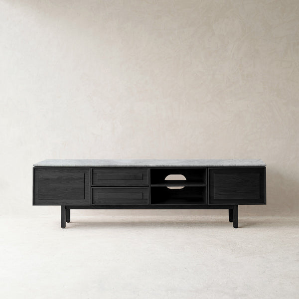 Yorke Oak TV Console | Black Stained Oak