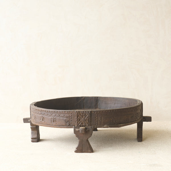 Antique Hand Carved Chakki Low Table | No. 1