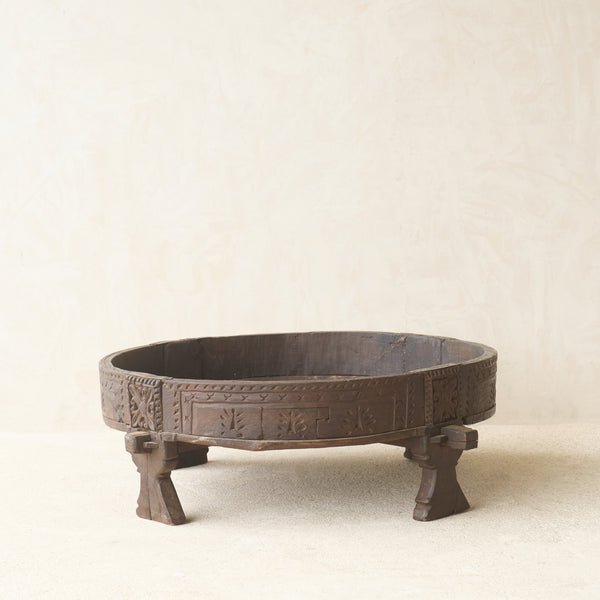 Antique Hand Carved Chakki Low Table | No. 1