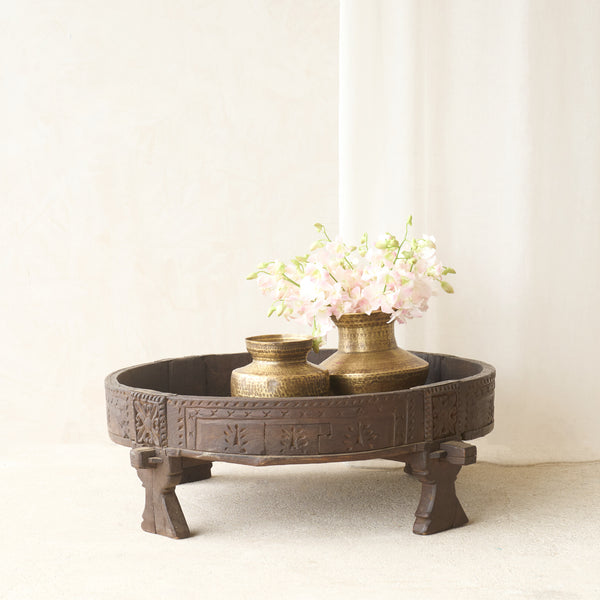 Antique Hand Carved Chakki Low Table | No. 1