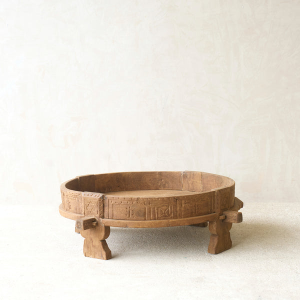 Antique Hand Carved Chakki Low Table | No. 3