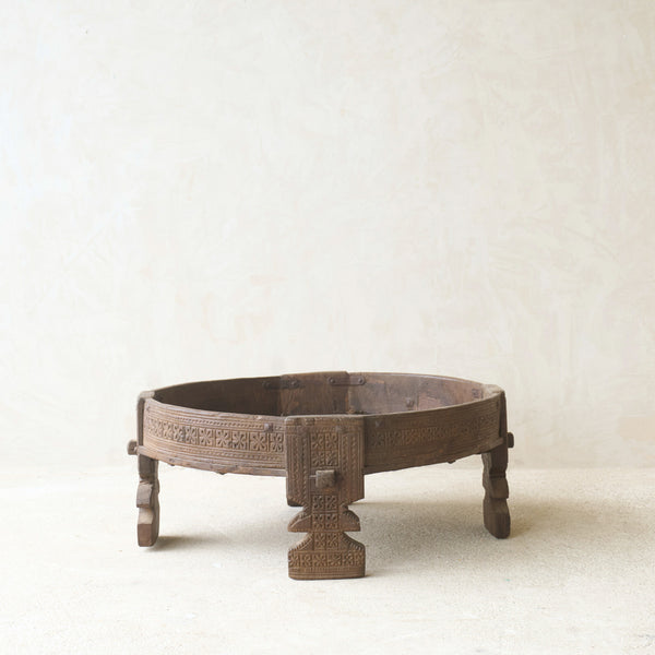 Antique Hand Carved Chakki Low Table | No. 2