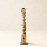 Antique Hand Carved Charpoy Candle Stand