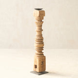 Antique Hand Carved Charpoy Candle Stand