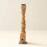 Antique Hand Carved Charpoy Candle Stand