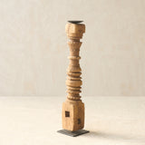 Antique Hand Carved Charpoy Candle Stand