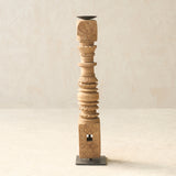 Antique Hand Carved Charpoy Candle Stand
