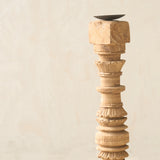 Antique Hand Carved Charpoy Candle Stand