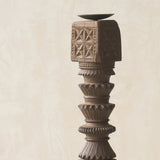 Antique Hand Carved Charpoy Candle Stand