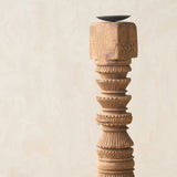 Antique Hand Carved Charpoy Candle Stand