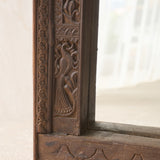 Vintage Teak Carved Mirror | Dark Brown | No. 1