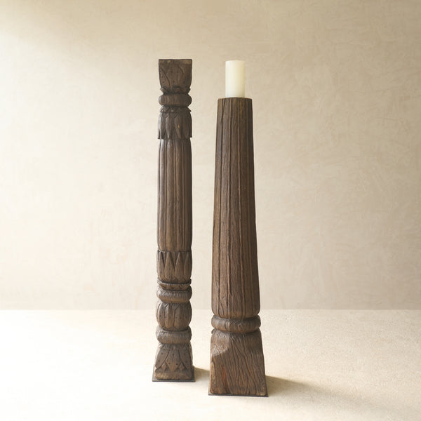 Hand Carved Teak Architectural Pillar