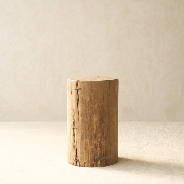 Reclaimed Indian Solid Wood Log Side Table