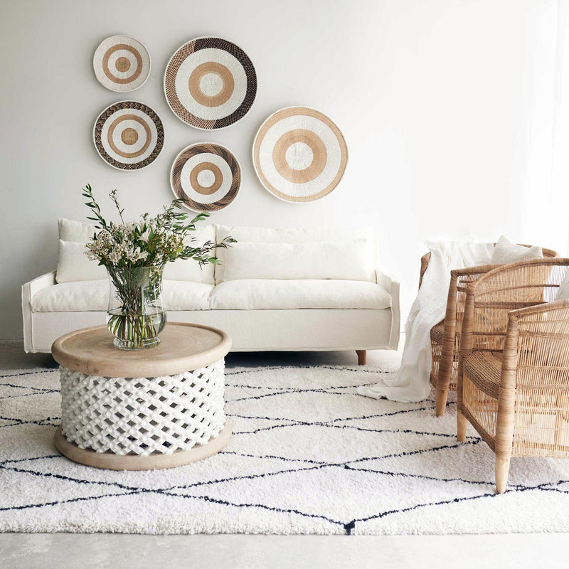 Bamileke coffee table in white natural - Originals Furniture Singapore