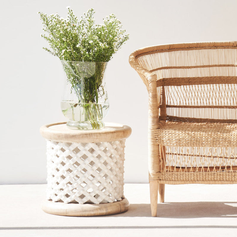 Bamileke coffee table in white natural - Originals Furniture Singapore