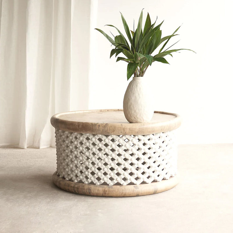 Bamileke coffee table in white natural - Originals Furniture Singapore