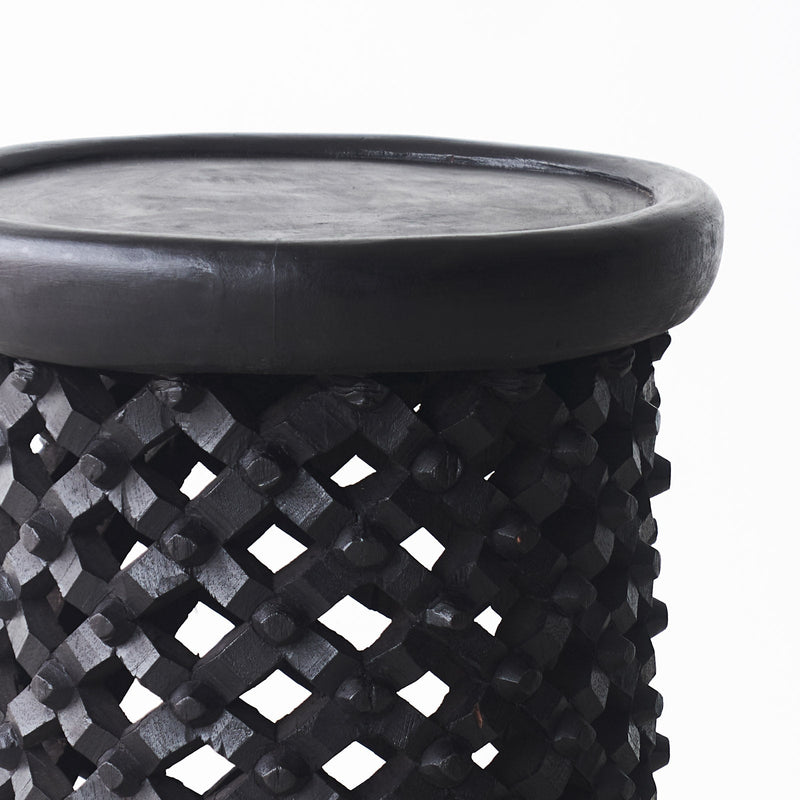 Bamileke stool in black- Originals Furniture Singapore