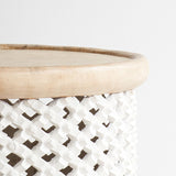 Bamileke stool in white natural - Originals Furniture Singapore