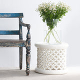 Bamileke stool in white - Originals Furniture Singapore