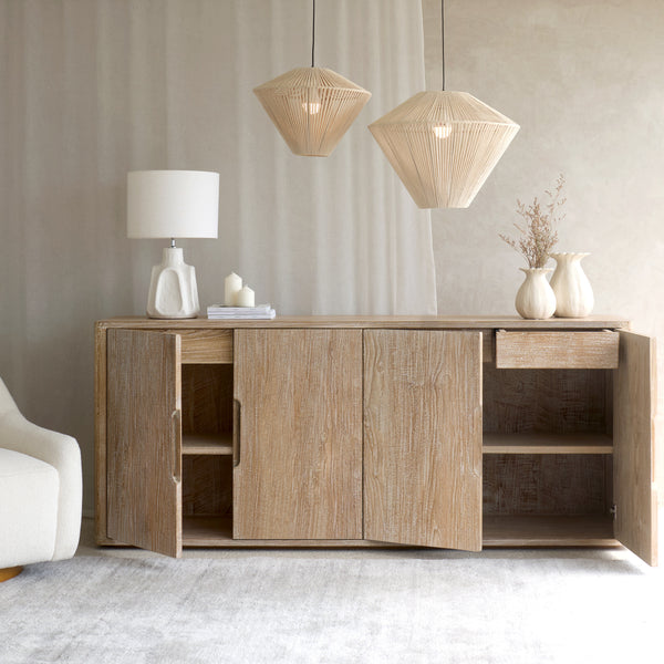Bromo Sideboard | 4 Doors - Old Teak Whitewash (200cm)