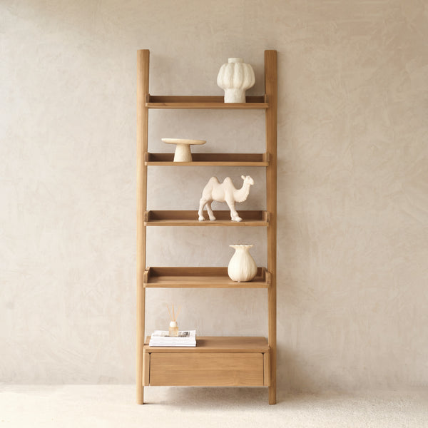 Dolce Wall Shelf with Drawer | Teak (150cm) - Originals Furniture