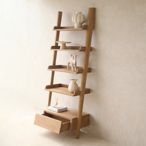 Dolce Wall Shelf with Drawer | Teak (150cm) - Originals Furniture