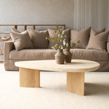 Dune Travertine Coffee Table | Teak (120cm) - Originals Furniture