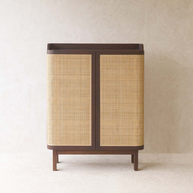 Luna Shoe Cabinet | Teak - Walnut Stained (90cm)