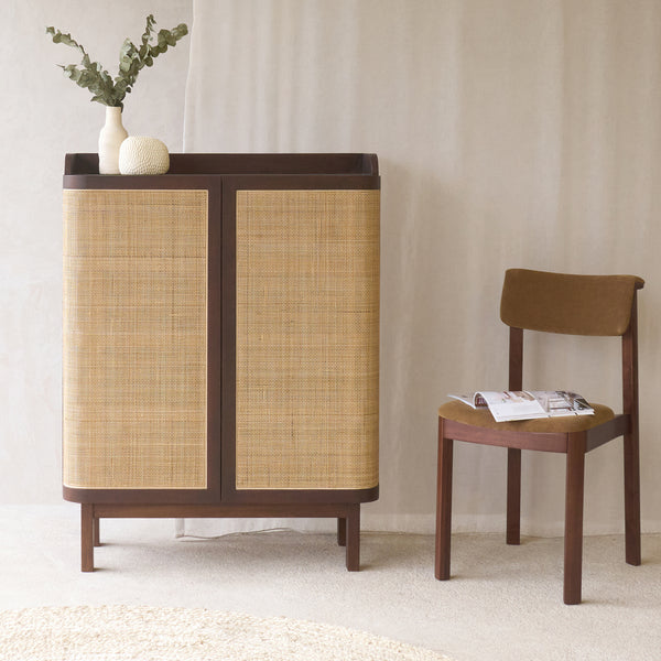 Luna Shoe Cabinet | Teak - Dark Stained (90cm)