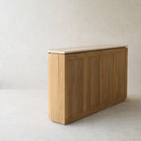 Moher Travertine Sideboard | Demi Lune - Natural Teak (156cm)