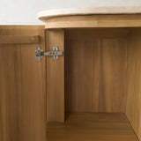 Moher Travertine Sideboard | Demi Lune - Natural Teak (156cm)
