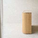 Moher Travertine Sideboard | Demi Lune - Natural Teak (156cm)