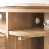 Moher Travertine TV Console | Teak - Natural