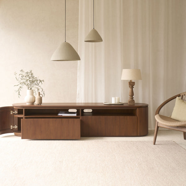 Moher TV Console | Teak - Walnut Stained (230cm)